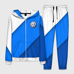 Костюм мужской Volkswagen - голубые линии, цвет: 3D-белый