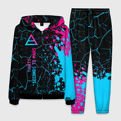 Костюм мужской Thirty Seconds to Mars - neon gradient: по-вертика, цвет: 3D-черный