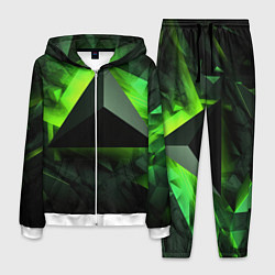 Костюм мужской Зеленые треугольники, цвет: 3D-белый