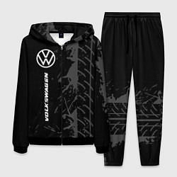Костюм мужской Volkswagen speed на темном фоне со следами шин по-, цвет: 3D-черный