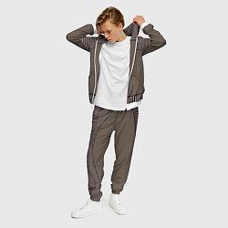 Костюм мужской Коричневый полосатый узор, цвет: 3D-белый — фото 2