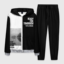 Костюм мужской Чёрно белый Stay always close be a guide мечты, цвет: 3D-меланж