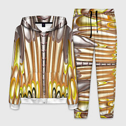 Костюм мужской Абстрактный рисунок по мотивам крыла бабочки, цвет: 3D-белый