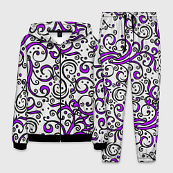 Костюм мужской Фиолетовые кружевные узоры, цвет: 3D-черный