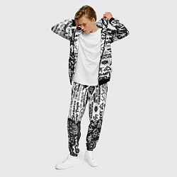 Костюм мужской Логотипы лучших групп черно белый, цвет: 3D-черный — фото 2