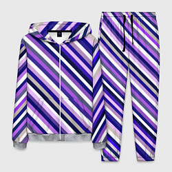 Костюм мужской Полосы фиолетовые диагональ, цвет: 3D-меланж