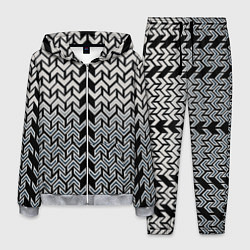 Мужской костюм Белые стрелки на чёрном фоне киберпанк