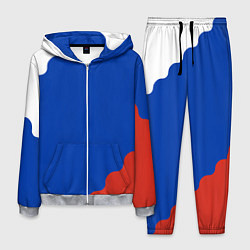 Мужской костюм Триколор диагональный волнистый