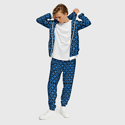 Костюм мужской Синие четырёхлистники на чёрном фоне, цвет: 3D-белый — фото 2