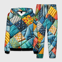 Костюм мужской Лоскутное одеяло - пэчворк, цвет: 3D-черный