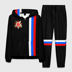 Костюм мужской Великая отечественная - триколор полосы, цвет: 3D-черный