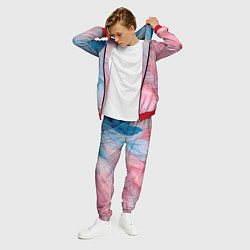 Костюм мужской Пастельно-голубые и розовые перья, цвет: 3D-красный — фото 2