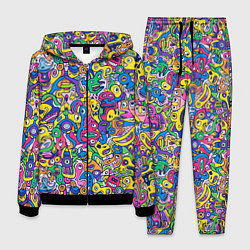 Костюм мужской Рожицы разноцветные, цвет: 3D-черный