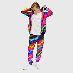 Костюм мужской Абстракция из неоновых молний - нейроарт, цвет: 3D-черный — фото 2