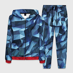 Костюм мужской Искаженная синяя геометрия, цвет: 3D-красный