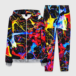 Костюм мужской Неоновые брызги красок, цвет: 3D-меланж