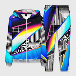 Костюм мужской Neon stripes geometry, цвет: 3D-меланж