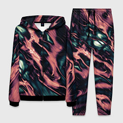 Костюм мужской Абстракция тёмный бирюзово-розовый, цвет: 3D-черный