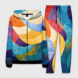Костюм мужской Разноцветная геометрическая мозаика, цвет: 3D-черный