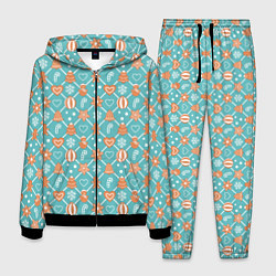 Костюм мужской Новогодний фон с печеньем, цвет: 3D-черный