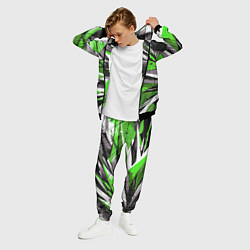 Костюм мужской Чёрно-зелёная-белая абстракция, цвет: 3D-черный — фото 2