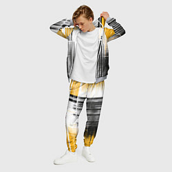 Костюм мужской Жёлто-чёрный гранж на белом фоне, цвет: 3D-меланж — фото 2