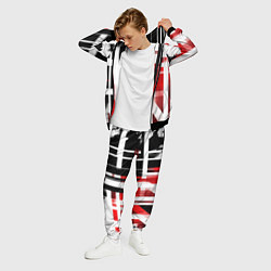 Костюм мужской Чёрно-красные вертикальные и горизонтальные полосы, цвет: 3D-черный — фото 2