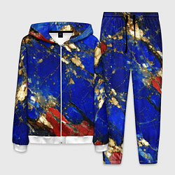 Костюм мужской Золотой и красный минерал в синем камне, цвет: 3D-белый