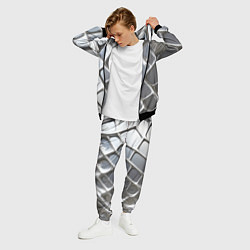 Костюм мужской Полированный металл серебряный, цвет: 3D-черный — фото 2