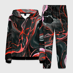 Костюм мужской Красно-чёрный мрамор, цвет: 3D-черный