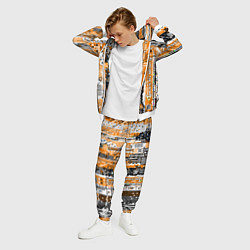 Костюм мужской Киберпанк паттерн жёлтый, цвет: 3D-белый — фото 2