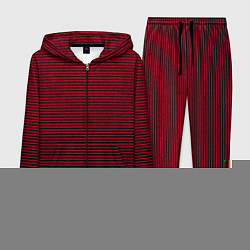 Костюм мужской Красный текстурированный в чёрную полоску, цвет: 3D-черный