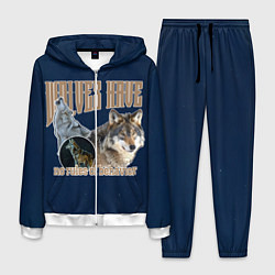 Костюм мужской Волки в ночи, цвет: 3D-белый