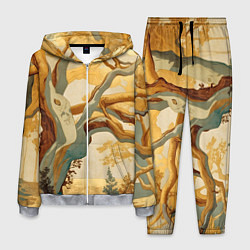 Костюм мужской Дерево в японском стиле, цвет: 3D-меланж