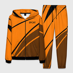 Костюм мужской Sport оранжевый с чёрным точечный, цвет: 3D-черный