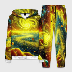 Костюм мужской Neon galaxy - ai art fantasy, цвет: 3D-белый