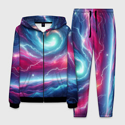 Костюм мужской Spiral neon galaxy - ai art fantasy, цвет: 3D-черный