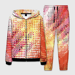 Костюм мужской Абстракция жёлтый с оранжевым, цвет: 3D-черный