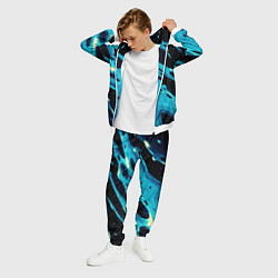 Костюм мужской Синие волны краски на черном, цвет: 3D-белый — фото 2