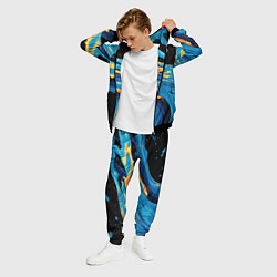 Костюм мужской Синяя волна из красок, цвет: 3D-черный — фото 2