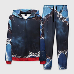 Костюм мужской Объемная дыра в стене текстура, цвет: 3D-красный