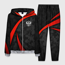 Костюм мужской Герб России - черный камуфляж, цвет: 3D-меланж