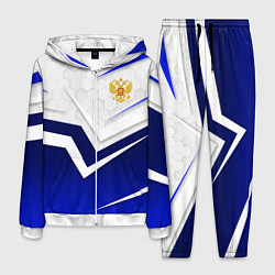 Костюм мужской Герб России - синий и белый, цвет: 3D-белый