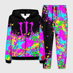 Костюм мужской Monster energy краски неоновые, цвет: 3D-черный