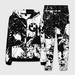 Костюм мужской BMW черно белые краски, цвет: 3D-черный