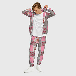 Костюм мужской Розово-серые разноцветные лоскуты, цвет: 3D-белый — фото 2