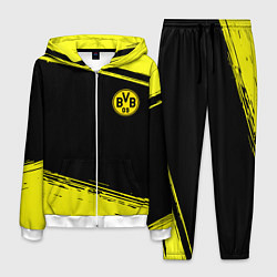 Костюм мужской Borussia жёлтые полосы, цвет: 3D-белый