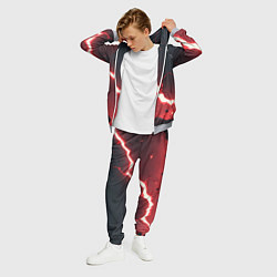 Костюм мужской Красная молния на черной текстуре, цвет: 3D-меланж — фото 2
