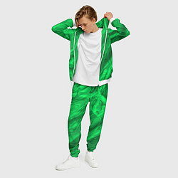 Костюм мужской Зелёный малахитовый абстракция камень, цвет: 3D-белый — фото 2