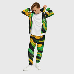 Костюм мужской Зелено-желтая краска на черном, цвет: 3D-белый — фото 2